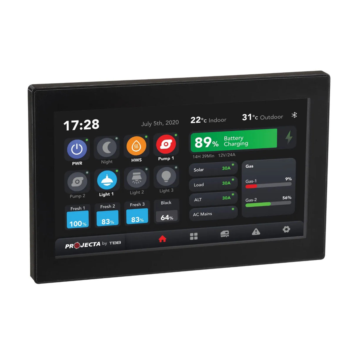 Projecta Complete Power Management System with 7" Display, Switch Panel & Sensor Kits