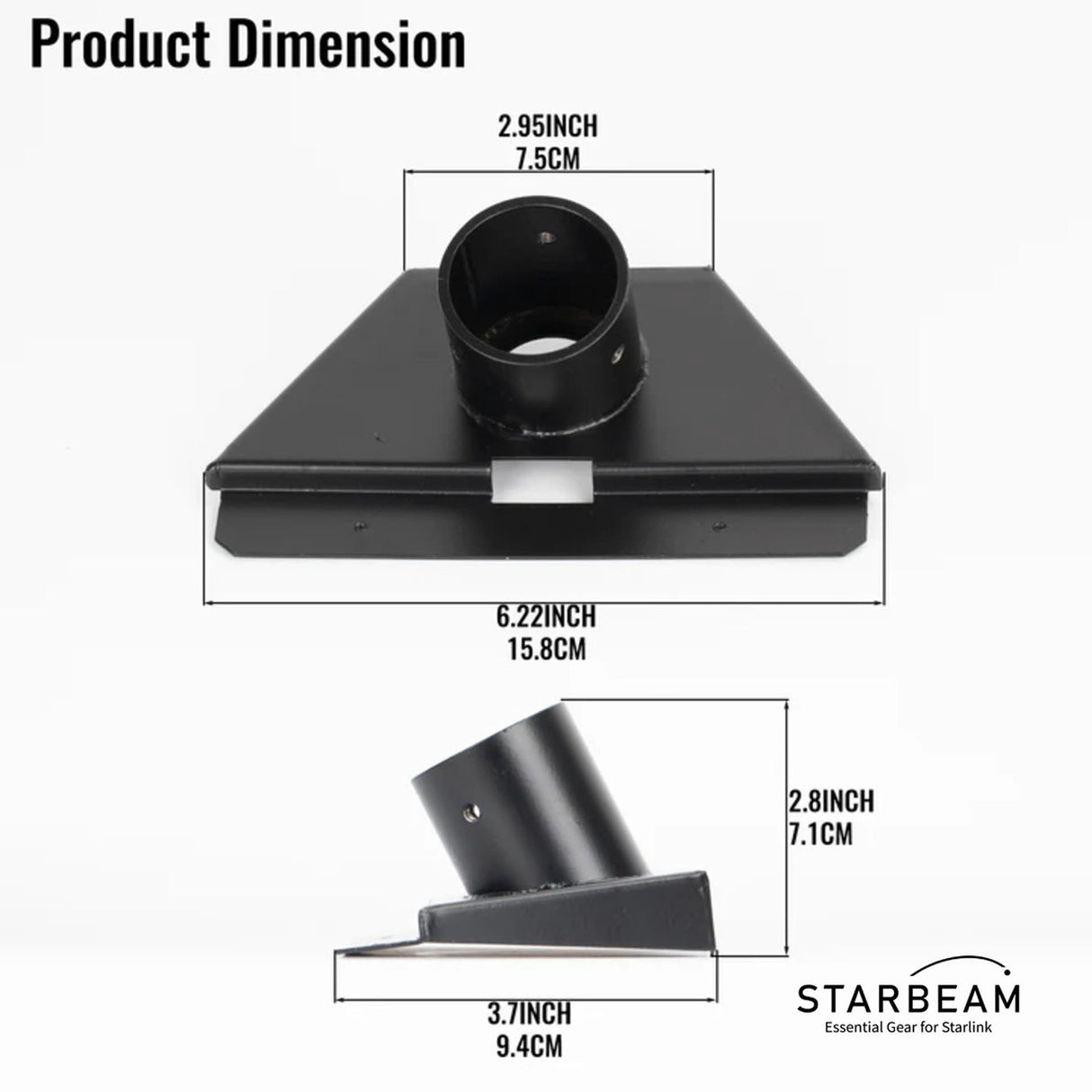 STARBEAM Starlink Mini Metal Pole Adapter for up to 39mm Pole