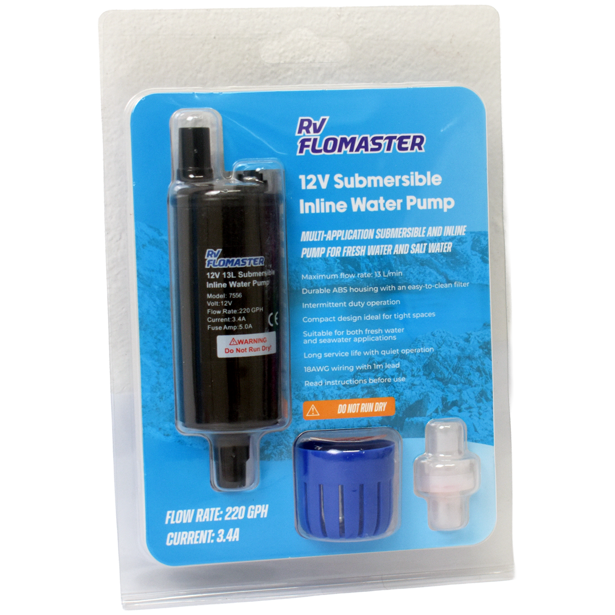 RV Flomaster 12V Submersible Inline Water Pump