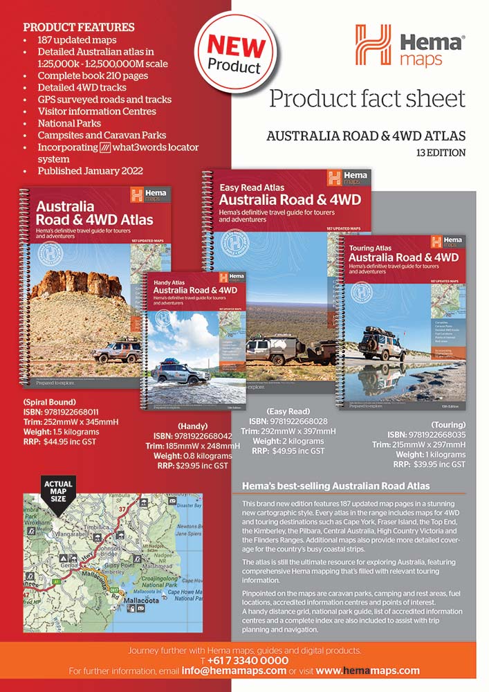 HEMA Australia Road And 4WD Touring Atlas - Spiral 215x297mm