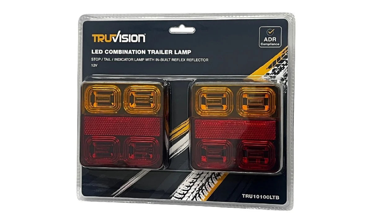 Square Trailer Lamp 12V LH TWIN Blister