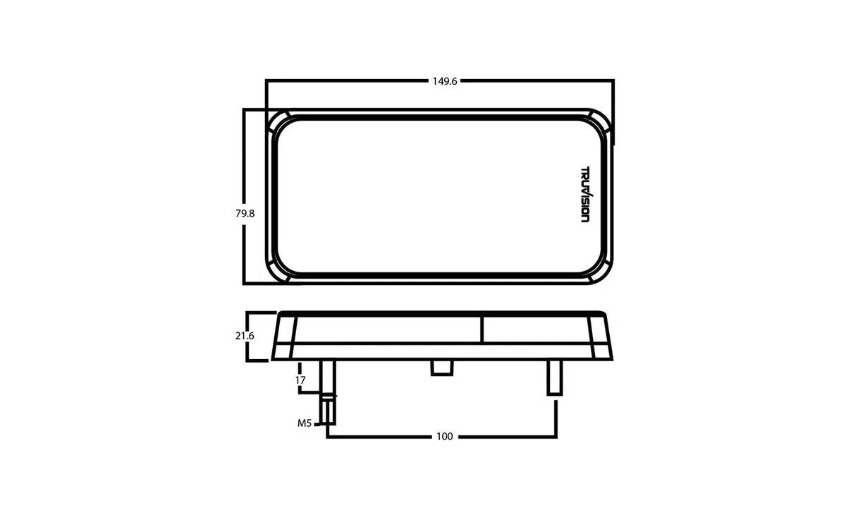 Rectangle Trailer Lamp 12V Twin Blister