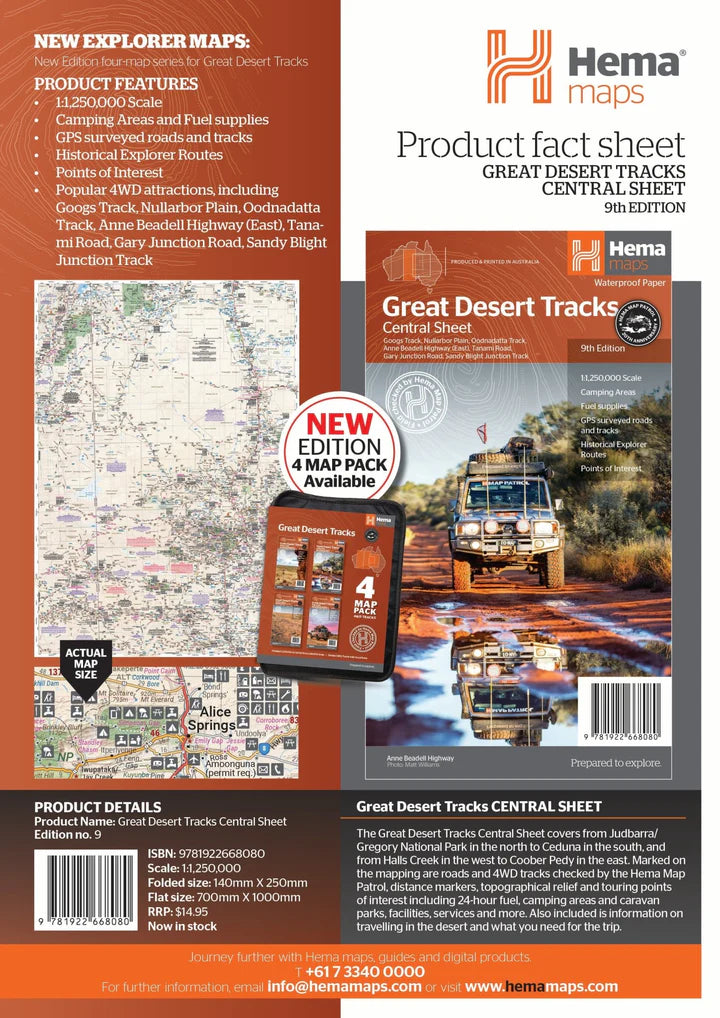 Hema Map - Great Desert Tracks Central Sheet