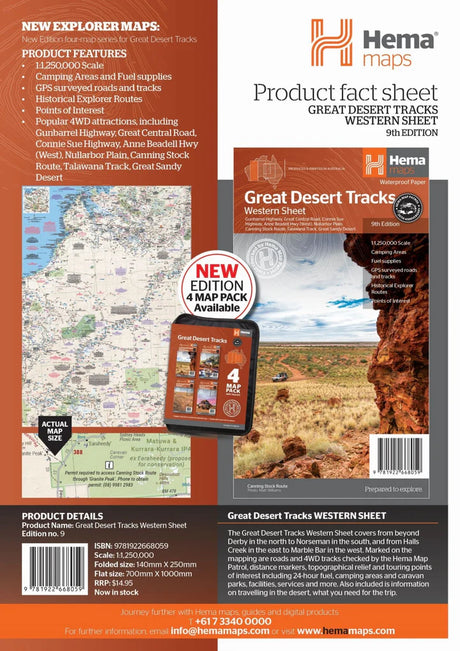HEMA GREAT DESERT TRACKS WESTERN MAP