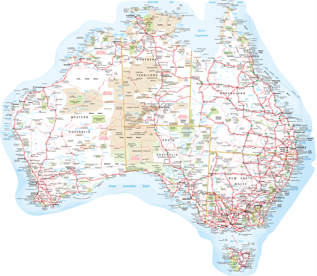 Australian Map 46cm x 38cm
