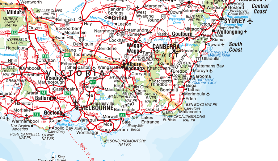 Australian Map 46cm x 38cm