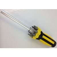 LED SCREWDRIVER WITH 9 BITS & MAGNETIC PICK UP TOOL