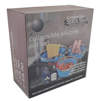 NON STICK COLLAPSIBLE  SILICONE POTS SET OF 3 