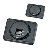 12V USB Twin Charging Station USB A/USB C Black