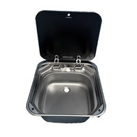 Dometic/Smev Stainless Steel Basin With Glass Lid and Tap