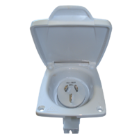 CMS 15AMP Plug Power Inlet White JIL15