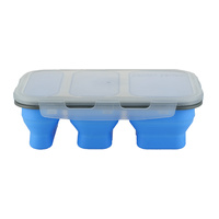 Collapsible 3 Compartment Storage Container