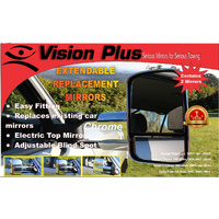 Vision Plus Mirrors TOYOTA HILUX 2005-2015 Indicators Extendable Replacement Car Caravan