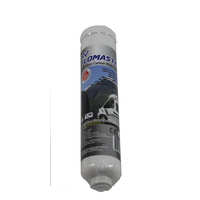 RV FLOWMASTER INLINE SILVER CARBON WATER FILTER T33S