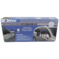 Drive Easy fit Tow Mirror with Stabiliser Arm