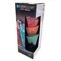 EVERCLEAR TRITAN TUMBLERS CUPS SHATTERPROOF - 4 PACK MIXED COLORS