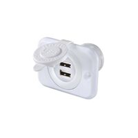 NARVA Flush Mount Socket Dual USB (81134WBL) White
