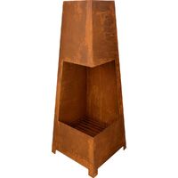 Tardis Square Rustic Fireplace 38x38x100cm