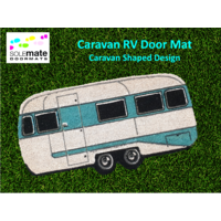 Caravan RV Door Mat - Caravan Shaped Design