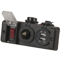 USB &amp; 12V Cigarette Lighter Power Socket (Switched)