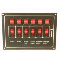 6 Gang Switch Panel Horizontal Alloy