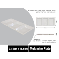 White Melamine Serving Plate 3 Section