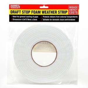 Draught Stop Foam Weather Strip 4.5m tape 