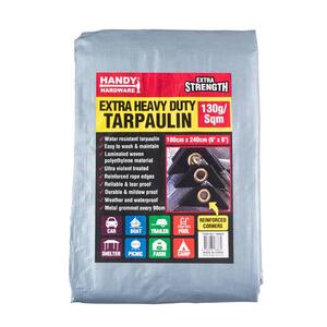 Tarpaulin Heavy Duty Grey 130gsm 180cm x 240cm (6&#39; x 8&#39;) 