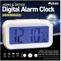 Digital Alarm Clock - White