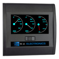 BLACK DOUBLE WATER LEVEL INDICATOR WITH VOLTMETER LCD0202