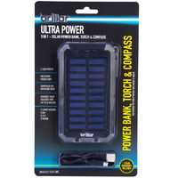 Brillar Ultra-Power 3-in-1 Solar Powerbank w/ Torch &amp; Compass