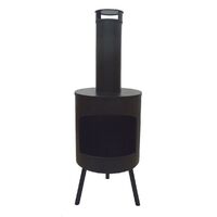 OUTDOOR FIRE PLACE ROUND ON FOOT BLACK COLOR IRON 128x45CM