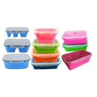COLLAPSIBLE SPACE SAVING PACK 4 CONTAINERS TUB CAKE HOLDER STORAGE CARAVAN CAMPING