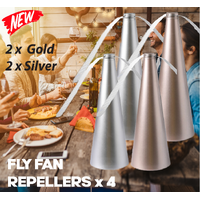 Fly Fan Repeller Pack - 2 x Gold, 2 x Silver