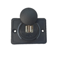 Black Flush Mount Dual USB 3.1A with Swivel Cover 