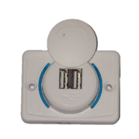 White Flush Mount Dual USB 3.1A with Swivel Cover