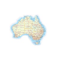 Australian Map Yellow 46cm x 38cm 