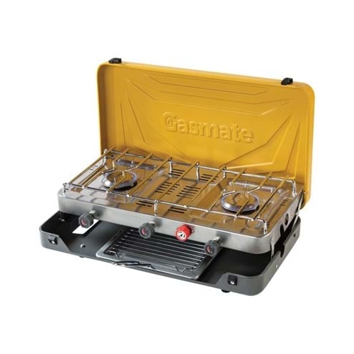 GASMATE 2 BURNER STOVE WITH GRILL