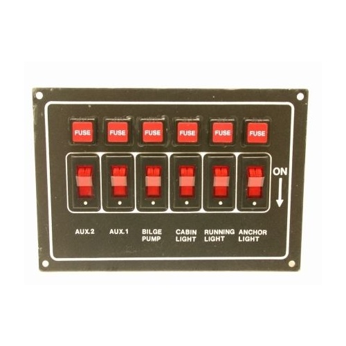 6 Gang Switch Panel Horizontal Alloy