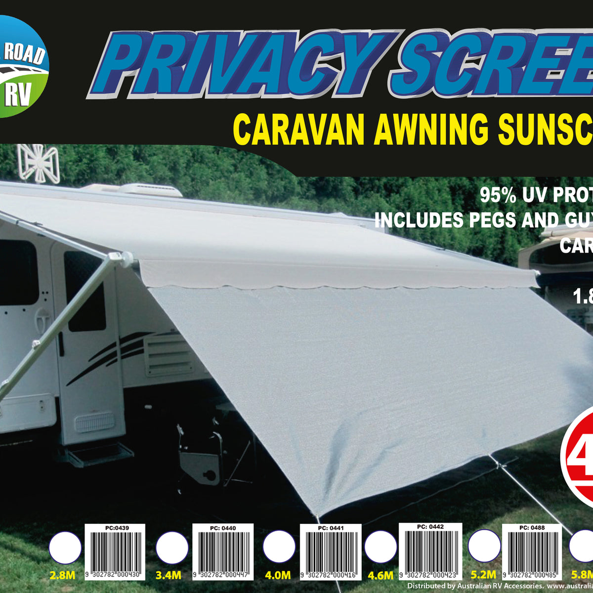 On The Road RV Privacy Screen 4.0m 180gsm – Award RV Superstore