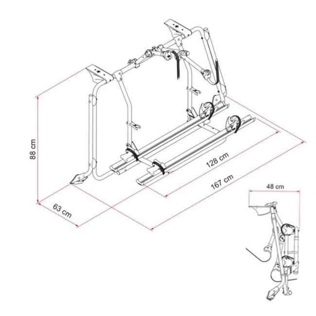 Fiamma Carry-Bike VW T6 Pro Bike Rack - Silver / 2 Bikes