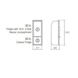 Vitrifrigo SLIM150 CHR Fridge/Freezer - Black