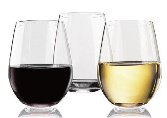 Crystal Clear Tritan Stemless White Wine Glasses 16oz - Set of 4