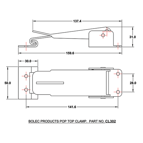 Roof Clamp & J Hook For Pop-Top White (2 Part)