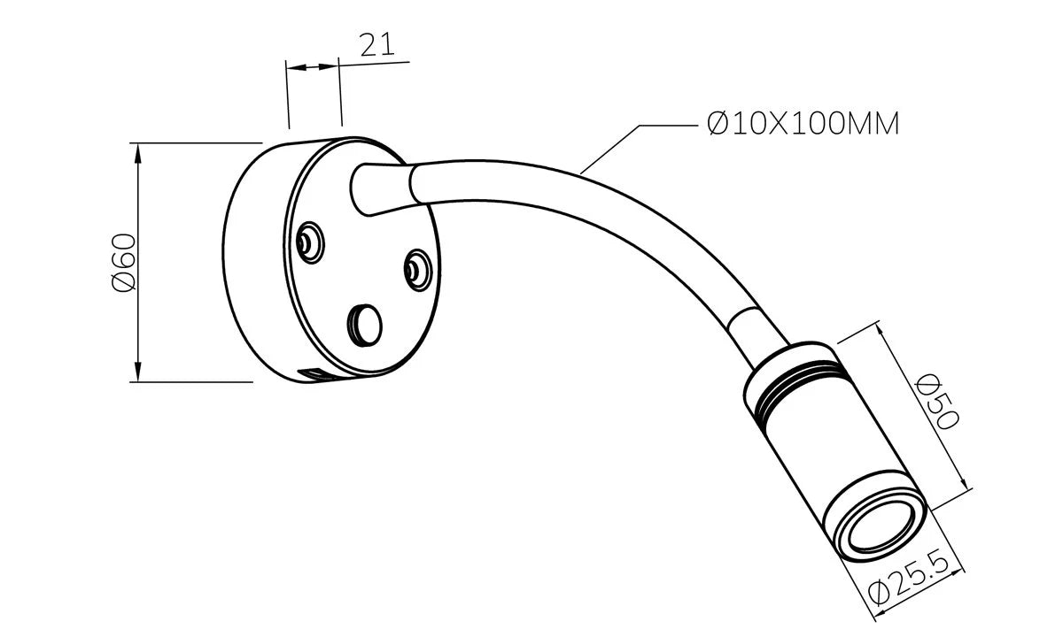 Reading Light w/ nightlight Goose neck Chrome