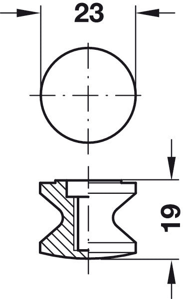 Large Push button Knob - Matte Nickel