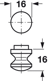 Mini Push button Knob - Matte Nickel