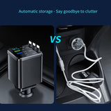 Car Charger, 5080 Super Fast Charging Retractable Cable 7-In-1 Car Charger