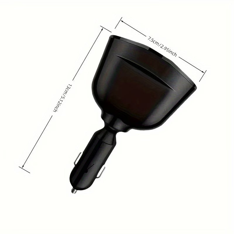 Dual USB+Type-C Car Charger with Digital Display