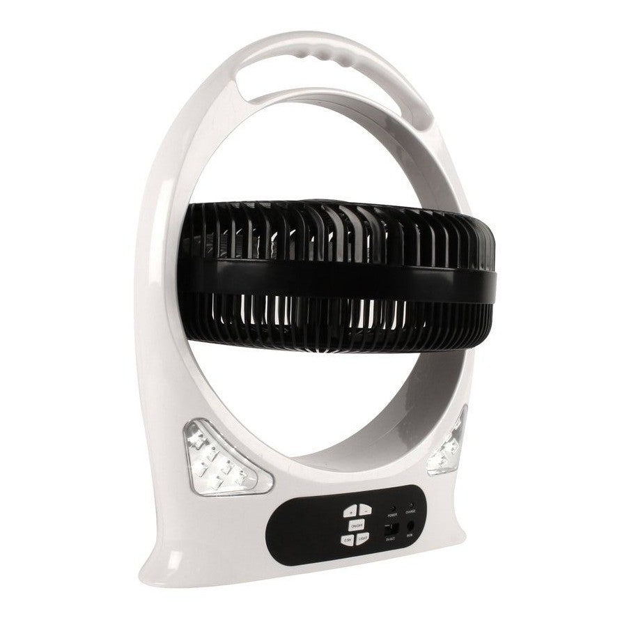 Wildtrak Rechargeable 30cm Portable Fan w/ 12-LED Light